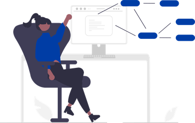 Woman analyzing data on her laptop